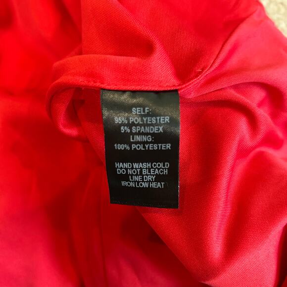 Lulus Red Play On Curved Scalloped High Neck Lace Back Mini Dress Party Size S - Picture 7 of 8